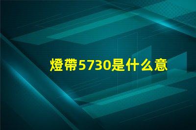 燈帶5730是什么意思 女生說5730是什么意思